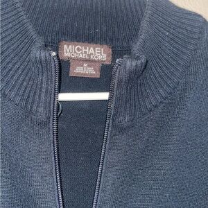 Michael Kors Men's Dark Blue Zip-Up Sweater